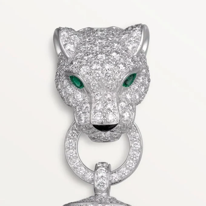 Panthere De Cartier-armband, på kedja, halvpavé Panthere De Cartier-armband, på kedja, halvpavé
