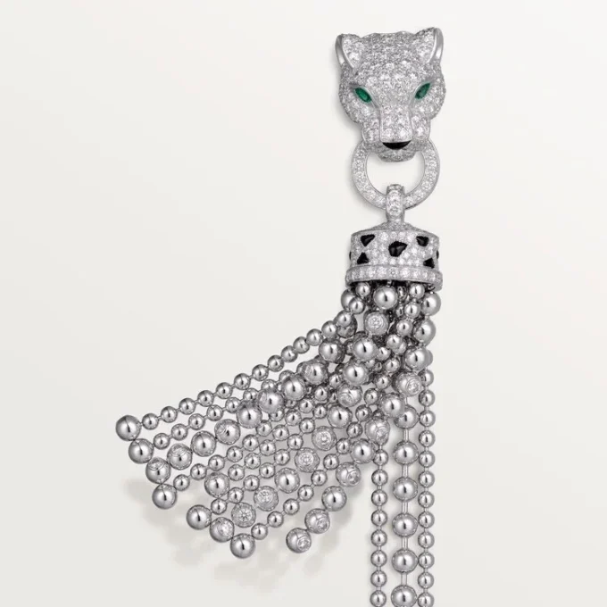 Panthere De Cartier-armband, på kedja, halvpavé Panthere De Cartier-armband, på kedja, halvpavé
