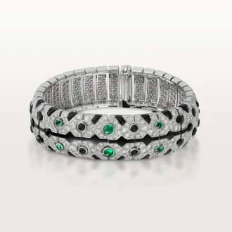Panthere De Cartier-armband, smaragd, pavé