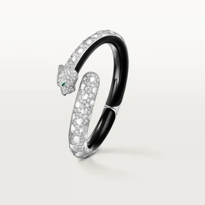 Panthere De Cartier-armband, svart lack, pavé Panthere De Cartier-armband, svart lack, pavé