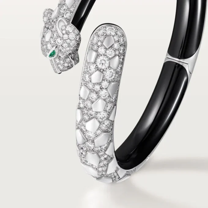 Panthere De Cartier-armband, svart lack, pavé Panthere De Cartier-armband, svart lack, pavé