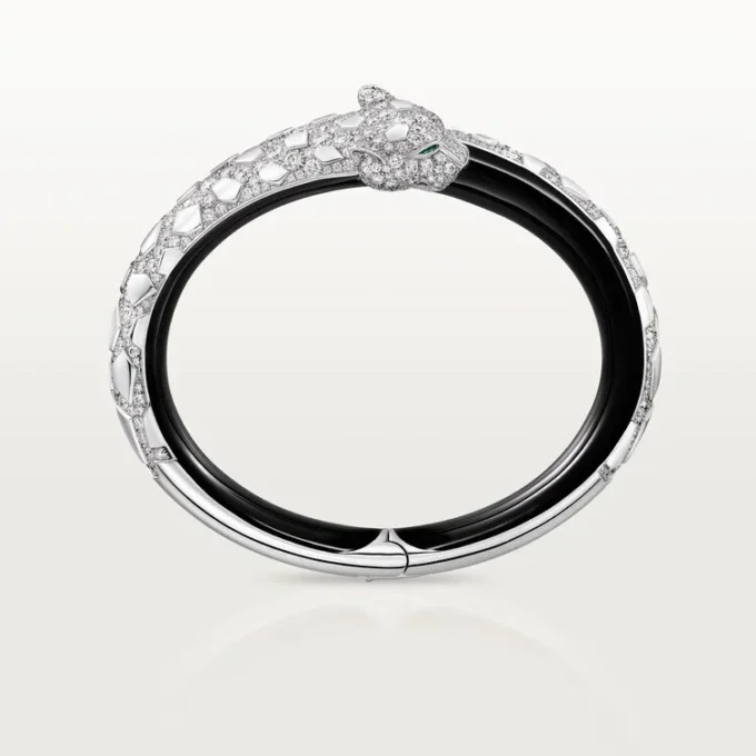 Panthere De Cartier-armband, svart lack, pavé Panthere De Cartier-armband, svart lack, pavé