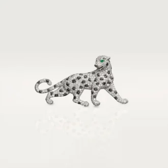 Panthere De Cartier-brosch – vitguld, smaragder, onyx, diamanter – Cartier