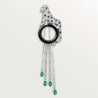 Panthere De Cartier-brosch – vitguld, smaragder, onyx, diamanter – Cartier