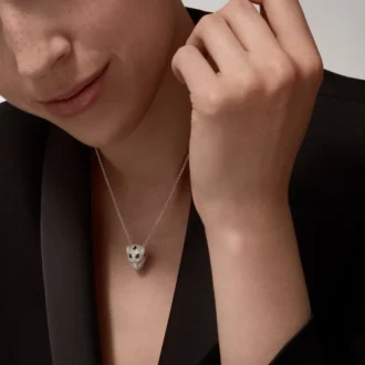 Panthere De Cartier diamanthalsband, vitguld | Cartier Us