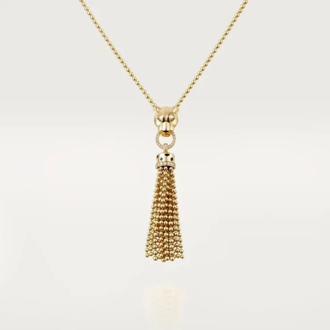 Panthere De Cartier-halsband – gult guld, svart lack, tsavoritgranater, onyx, diamanter – Cartier