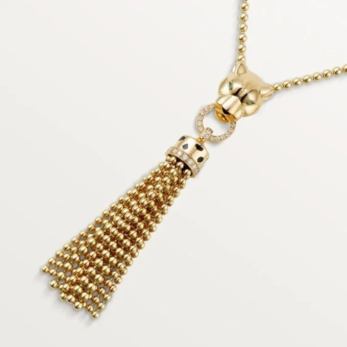 Panthere De Cartier-halsband – gult guld, svart lack, tsavoritgranater, onyx, diamanter – Cartier