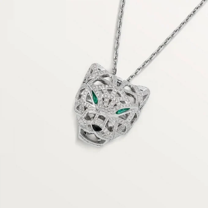 Panthere De Cartier-halsband – vitguld, smaragder, diamanter, onyx – Cartier Panthere De Cartier-halsband – vitguld, smaragder, diamanter, onyx – Cartier
