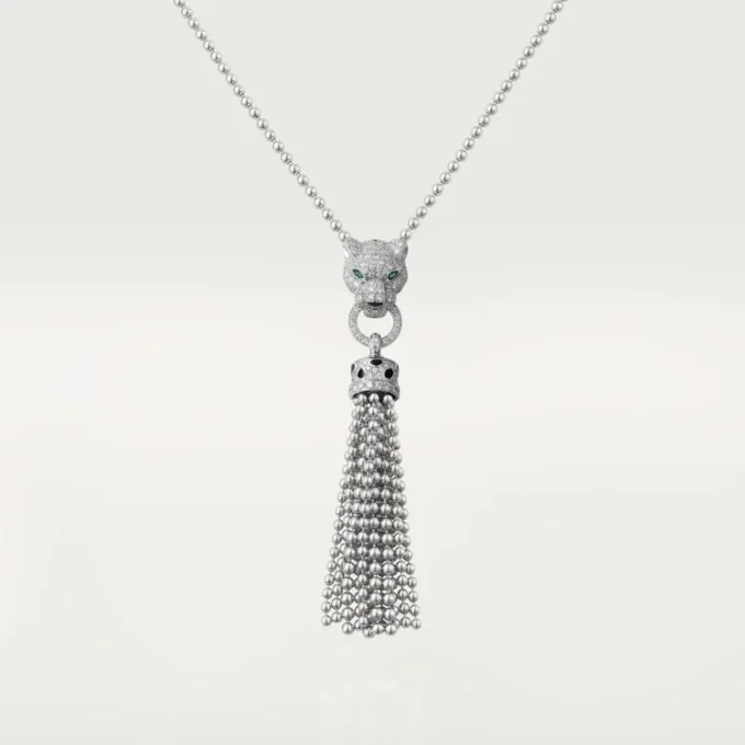 Panthere De Cartier-halsband – vitguld, svart lack, smaragder, onyx, diamanter – Cartier Panthere De Cartier-halsband – vitguld, svart lack, smaragder, onyx, diamanter – Cartier