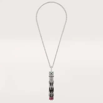 Panthere De Cartier långt halsband, rubin, multi-wear, stor modell, pavé