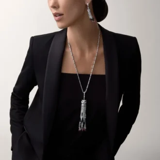 Panthere De Cartier långt halsband, rubin, multi-wear, stor modell, pavé
