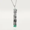 Panthere De Cartier långt halsband, smaragd, multi-wear, stor modell, pavé Panthere De Cartier långt halsband, smaragd, multi-wear, stor modell, pavé
