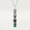 Panthere De Cartier långt halsband, smaragd, multi-wear, stor modell, pavé Panthere De Cartier långt halsband, smaragd, multi-wear, stor modell, pavé