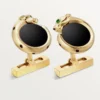 Panthere De Cartier manschettknappar – gult guld, onyx, tsavoriter och svart lack – Cartier Panthere De Cartier manschettknappar – gult guld, onyx, tsavoriter och svart lack – Cartier