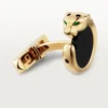Panthere De Cartier manschettknappar – gult guld, onyx, tsavoriter och svart lack – Cartier Panthere De Cartier manschettknappar – gult guld, onyx, tsavoriter och svart lack – Cartier