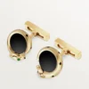 Panthere De Cartier manschettknappar – gult guld, onyx, tsavoriter och svart lack – Cartier Panthere De Cartier manschettknappar – gult guld, onyx, tsavoriter och svart lack – Cartier