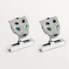 Panthere De Cartier manschettknappar – rodierat vitt guld, diamanter, smaragder, onyx – Cartier Panthere De Cartier manschettknappar – rodierat vitt guld, diamanter, smaragder, onyx – Cartier