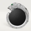 Panthere De Cartier manschettknappar – rodierat vitt guld, diamanter, smaragder, onyx – Cartier Panthere De Cartier manschettknappar – rodierat vitt guld, diamanter, smaragder, onyx – Cartier