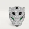 Panthere De Cartier manschettknappar – rodierat vitt guld, diamanter, smaragder, onyx – Cartier Panthere De Cartier manschettknappar – rodierat vitt guld, diamanter, smaragder, onyx – Cartier