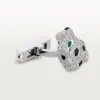 Panthere De Cartier manschettknappar – rodierat vitt guld, diamanter, smaragder, onyx – Cartier Panthere De Cartier manschettknappar – rodierat vitt guld, diamanter, smaragder, onyx – Cartier
