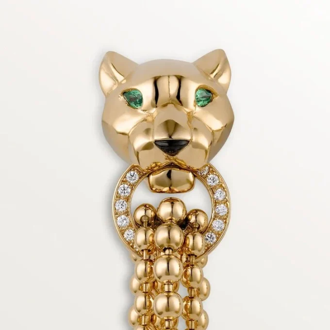 Panthere De Cartier-örhängen – Gult guld, diamanter, tsavoritgranater, onyx – Cartier Panthere De Cartier-örhängen – Gult guld, diamanter, tsavoritgranater, onyx – Cartier