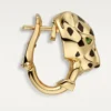 Panthere De Cartier-örhängen – gult guld, lack, diamanter, tsavoritgranater, onyx – Cartier Panthere De Cartier-örhängen – gult guld, lack, diamanter, tsavoritgranater, onyx – Cartier