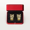 Panthere De Cartier-örhängen – gult guld, lack, diamanter, tsavoritgranater, onyx – Cartier Panthere De Cartier-örhängen – gult guld, lack, diamanter, tsavoritgranater, onyx – Cartier