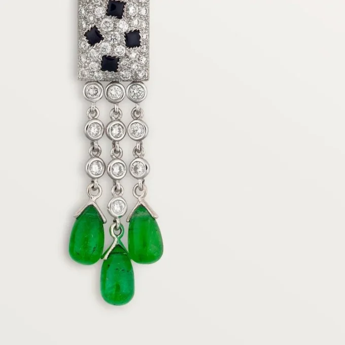 Panthere De Cartier-örhängen – vitguld, smaragder, onyx, diamanter – Cartier Panthere De Cartier-örhängen – vitguld, smaragder, onyx, diamanter – Cartier