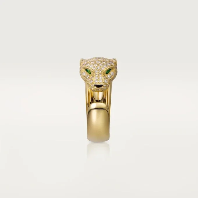 Panthere De Cartier-ring – gult guld, diamanter, smaragder, onyx – Cartier Panthere De Cartier-ring – gult guld, diamanter, smaragder, onyx – Cartier
