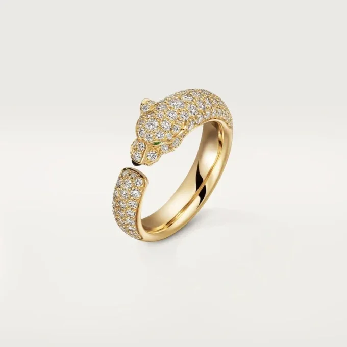 Panthere De Cartier-ring – gult guld, smaragder, onyx, diamanter – Cartier Panthere De Cartier-ring – gult guld, smaragder, onyx, diamanter – Cartier