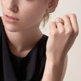 Panthere De Cartier-ring – gult guld, smaragder, onyx, diamanter – Cartier
