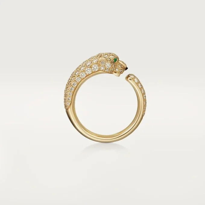 Panthere De Cartier-ring – gult guld, smaragder, onyx, diamanter – Cartier Panthere De Cartier-ring – gult guld, smaragder, onyx, diamanter – Cartier