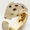 Panthere De Cartier-ring – gult guld, smaragder, onyx, diamanter – Cartier