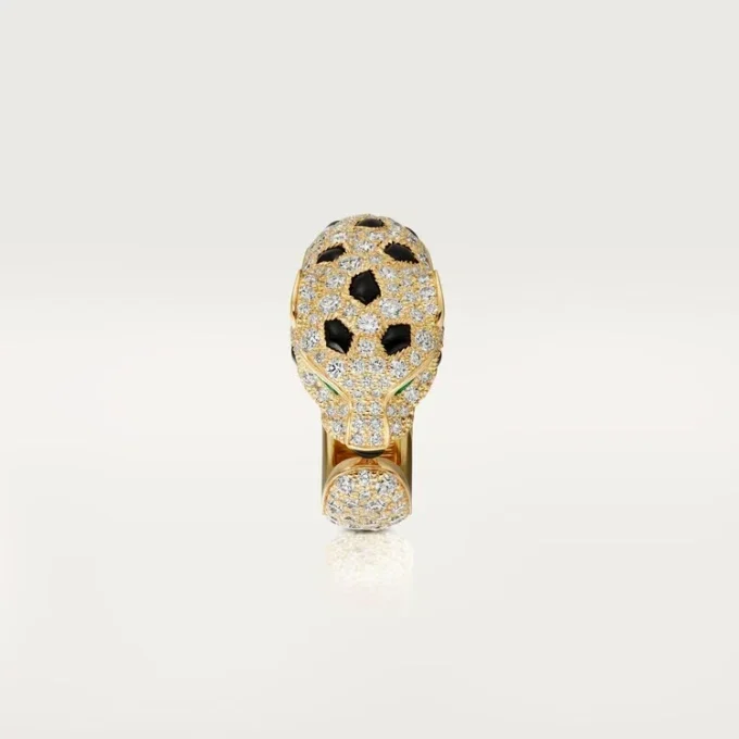 Panthere De Cartier-ring – gult guld, smaragder, onyx, diamanter – Cartier