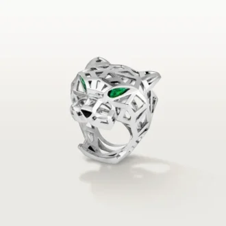 Panthere De Cartier-ring – icke-rodierat vitguld, tsavoritgranater, onyx – Cartier Panthere De Cartier-ring – icke-rodierat vitguld, tsavoritgranater, onyx – Cartier
