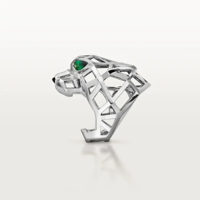 Panthere De Cartier-ring – icke-rodierat vitguld, tsavoritgranater, onyx – Cartier Panthere De Cartier-ring – icke-rodierat vitguld, tsavoritgranater, onyx – Cartier