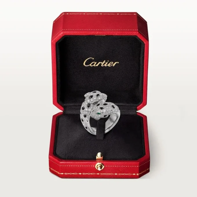 Panthere De Cartier-ring, ledad, pavé Panthere De Cartier-ring, ledad, pavé