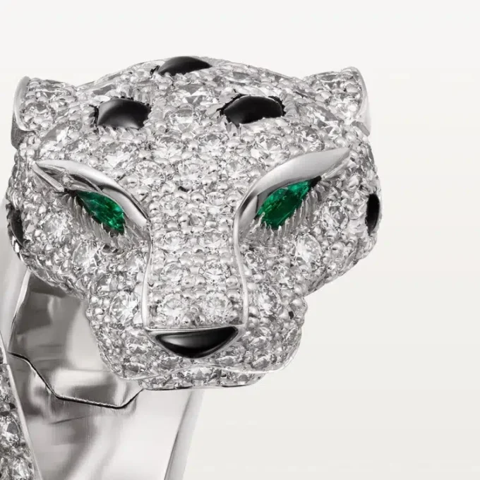 Panthere De Cartier-ring, ledad, pavé Panthere De Cartier-ring, ledad, pavé