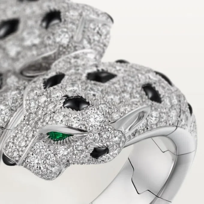 Panthere De Cartier-ring, ledad, pavé Panthere De Cartier-ring, ledad, pavé