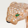 Panthere De Cartier-ring – Roséguld, diamanter, smaragder, onyx – Cartier