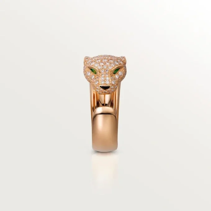 Panthere De Cartier-ring – Roséguld, diamanter, smaragder, onyx – Cartier