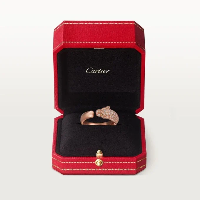 Panthere De Cartier-ring – roséguld, onyx, smaragder, diamanter – Cartier