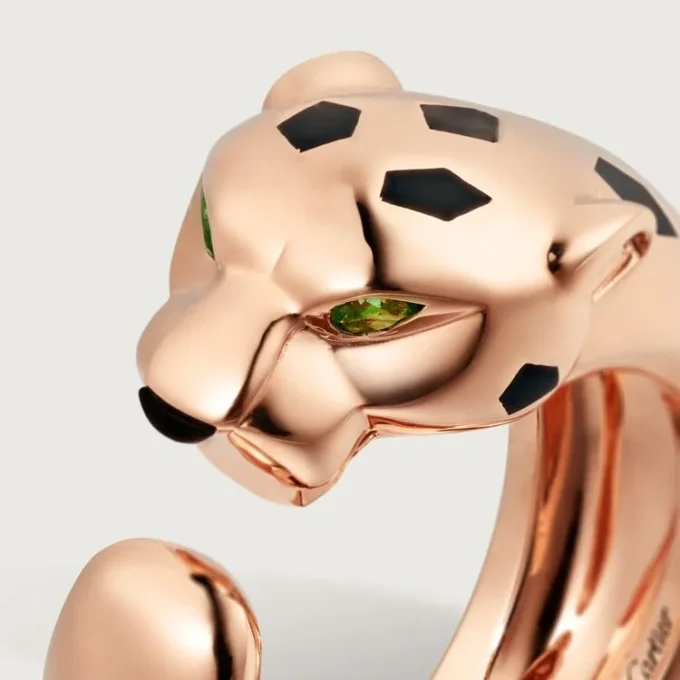 Panthere De Cartier-ring – Roséguld, tsavoritgranater, onyx – Cartier