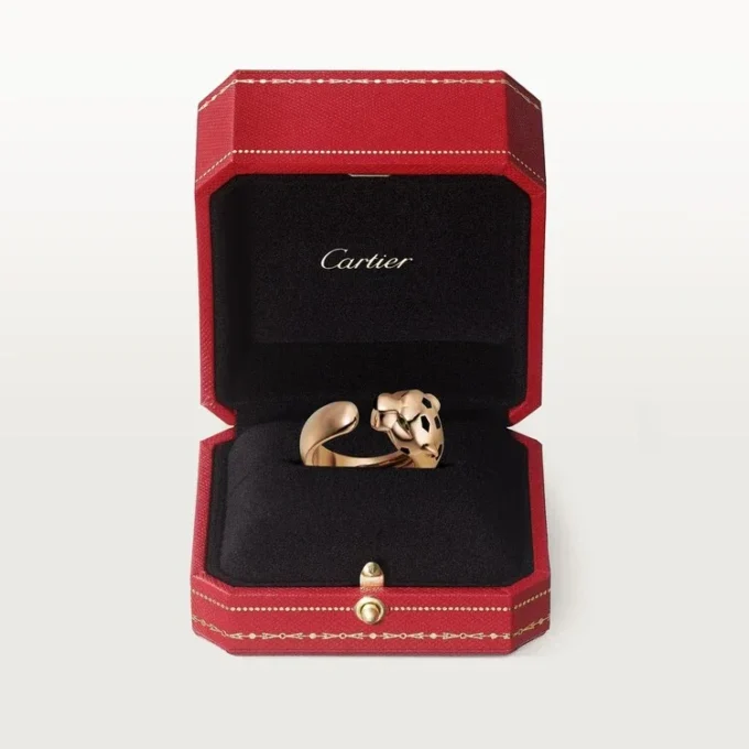 Panthere De Cartier-ring – Roséguld, tsavoritgranater, onyx – Cartier
