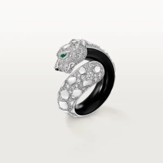 Panthere De Cartier-ring, svart lack, pavé