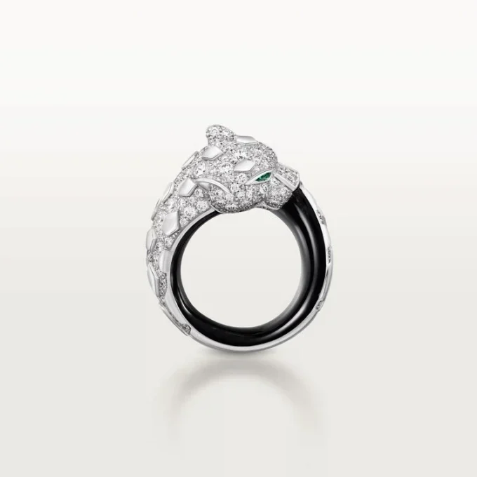 Panthere De Cartier-ring, svart lack, pavé Panthere De Cartier-ring, svart lack, pavé