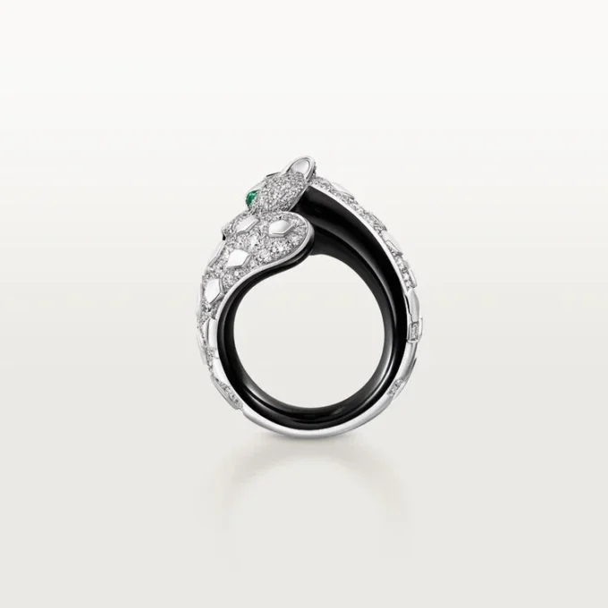 Panthere De Cartier-ring, svart lack, pavé Panthere De Cartier-ring, svart lack, pavé