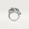 Panthere De Cartier-ring – vitguld, diamanter, smaragder, onyx – Cartier