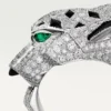 Panthere De Cartier-ring – vitguld, diamanter, smaragder, onyx – Cartier