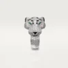 Panthere De Cartier-ring – vitguld, diamanter, smaragder, onyx – Cartier